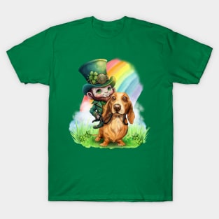 Leprechaun riding a Dachshund T-Shirt